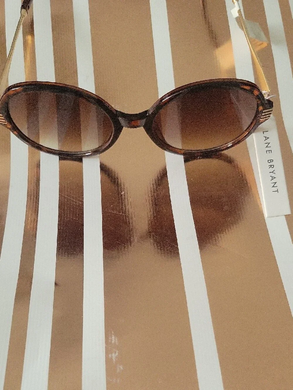 Lane Bryant Tortoise Round Sunglasses with Brown Lenses